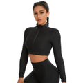 Long Sleeve Ruched Crop Top - NouvFit