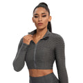 Long Sleeve Ruched Crop Top - NouvFit